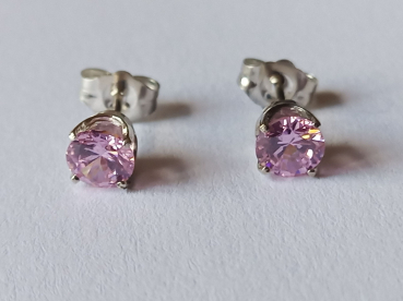 pinke zirkonia-silber-ohrringe